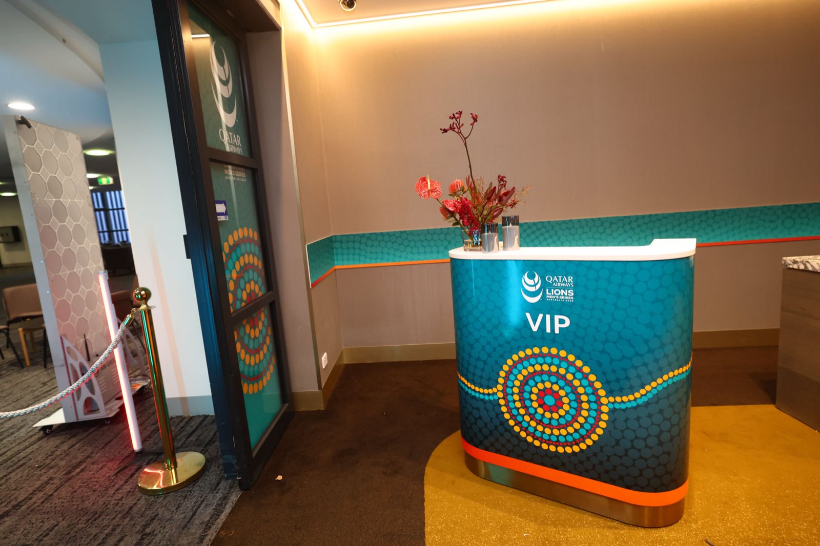 VIP lounge counter — teal colourway